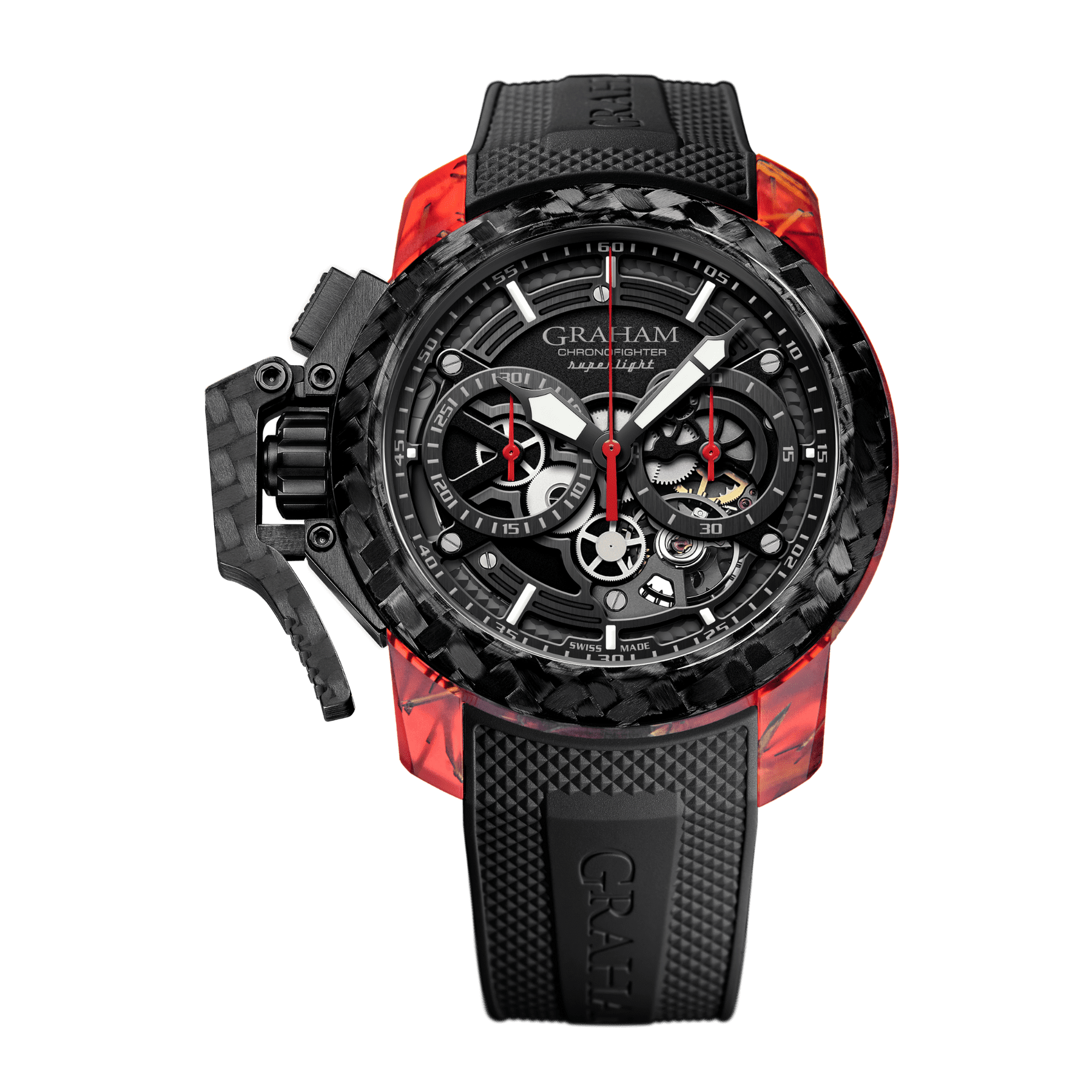 GRAHAM CHRONOFIGHTER SUPERLIGHT CARBON SKELETON - RED 47mm
