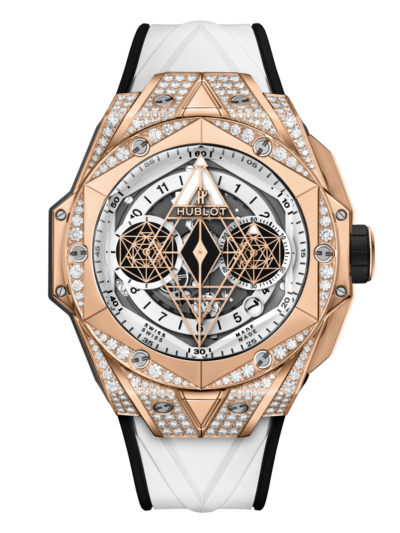 HUBLOT BIG BANG SANG BLEU II KING GOLD WHITE PAVÉ  45mm